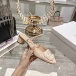 DIOR small round toe hollow one strap sandals 3.5cm apricot