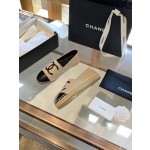 CHANEL fisherman shoes Chanel classic version of the original injection of rubber translucent rubber original color hemp sole