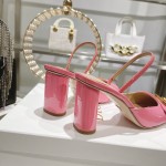 DIOR summer new bag toe chunky sandals high heel model 7.5cm Rose