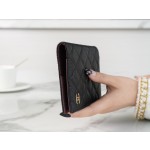 𝗖𝗛𝗔𝗘𝗡𝗟✦ Classic Passport Clip Caviar Grain Calfskin 🐂 Black Ball Gold