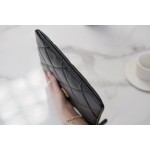 𝗖𝗛𝗔𝗘𝗡𝗟✦Classic 19 Series Imported Channel Special Lambskin🐑 Carry-on Clutch Bag Classic ➼ Black Gold