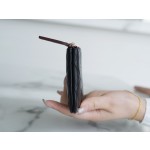 𝗖𝗛𝗔𝗘𝗡𝗟✦ Channel custom lambskin 🐏 Classic mini zipper carry-on bag black gold 🐑