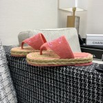 CHANEL 2022 knitted flip-flops fashionable and versatile series Imported custom towel fabric