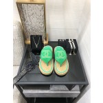 CHANEL 2022 knitted flip-flops fashionable and versatile series Imported custom towel fabric