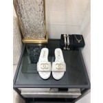 CHANEL 2023 spring and summer latest electric embroidery honey slippers Imported leather outsole
