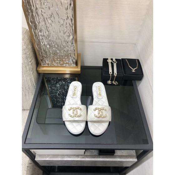 CHANEL 2023 spring and summer latest electric embroidery honey slippers Imported leather outsole