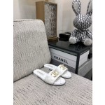 CHANEL 2023 spring and summer latest electric embroidery honey slippers Imported leather outsole
