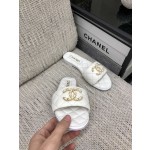 CHANEL 2023 spring and summer latest electric embroidery honey slippers Imported leather outsole