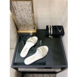 CHANEL 2023 spring and summer latest electric embroidery honey slippers Imported leather outsole