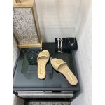 CHANEL 2023 spring and summer latest electric embroidery honey slippers Imported leather outsole