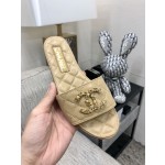 CHANEL 2023 spring and summer latest electric embroidery honey slippers Imported leather outsole