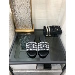 CHANEL 2023 spring and summer latest electric embroidery honey slippers Imported leather outsole