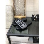 CHANEL 2023 spring and summer latest electric embroidery honey slippers Imported leather outsole