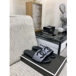 CHANEL 2023 spring and summer latest electric embroidery honey slippers Imported leather outsole