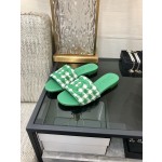 CHANEL 2023 spring and summer latest electric embroidery honey slippers Imported leather outsole