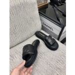 CHANEL 2023 spring and summer latest electric embroidery honey slippers Imported leather outsole