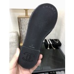 CHANEL 2023 spring and summer latest electric embroidery honey slippers Imported leather outsole