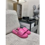 CHANEL 2023 spring and summer latest electric embroidery honey slippers Imported leather outsole