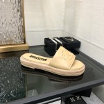 CHANEL 2023 spring and summer latest electric embroidery honey slippers Imported leather outsole
