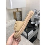 CHANEL 2023 spring and summer latest electric embroidery honey slippers Imported leather outsole