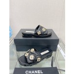 CHANEL water table thick bottom pearl flower slippers original rubber sole