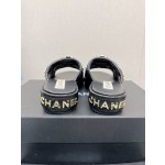 CHANEL water table thick bottom pearl flower slippers original rubber sole