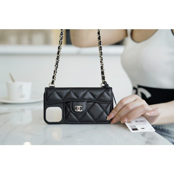 𝗖𝗛𝗔𝗘𝗡𝗟✦2021 𝗦𝘀 Spring/Summer New Gold Ball Chain Phone Case (for 📱iphone12/12pro)