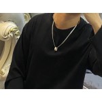 Louis Vuitton vintage silver necklace, couple's version, chain length 60 cm, changeable