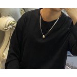 Louis Vuitton vintage silver necklace, couple's version, chain length 60 cm, changeable