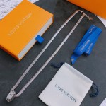 Louis Vuitton vintage silver necklace, couple's version, chain length 60 cm, changeable