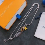 Louis Vuitton vintage silver necklace, couple's version, chain length 60 cm, changeable