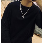 Louis Vuitton vintage silver necklace, couple's version, chain length 60 cm, changeable