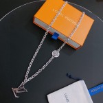Louis Vuitton vintage silver necklace, couple's version, chain length 60 cm, changeable
