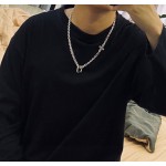 Louis Vuitton vintage silver necklace, couple's version, chain length 60 cm, changeable