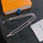 Louis Vuitton vintage silver necklace, couple's version, chain length 60 cm, changeable