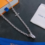 Louis Vuitton vintage silver necklace, couple's version, chain length 60 cm, changeable