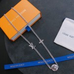 Louis Vuitton vintage silver necklace, couple's version, chain length 60 cm, changeable