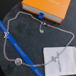 Louis Vuitton vintage silver necklace, couple's version, chain length 60 cm, changeable