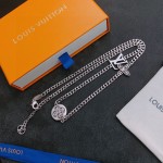 Louis Vuitton vintage silver necklace, couple's version, chain length 60 cm, changeable