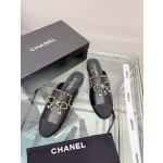 CHANEL 23Ss new chain bow half dragging mule shoes imported lambskin