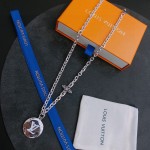 Louis Vuitton vintage silver necklace, couple's version, chain length 60 cm, changeable