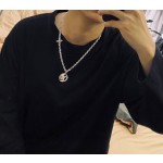 Louis Vuitton vintage silver necklace, couple's version, chain length 60 cm, changeable