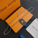 Louis Vuitton vintage silver necklace, couple's version, chain length 60 cm, changeable