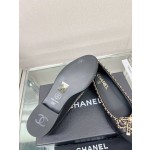 CHANEL 23Ss chain bow flat single shoes imported lambskin sheepskin lining