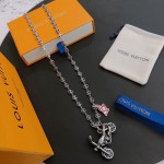 Louis Vuitton vintage silver necklace, couple's version, chain length 60 cm, changeable