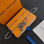 Louis Vuitton vintage silver necklace, couple's version, chain length 60 cm, changeable