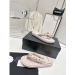 CHANEL summer new bread flip-flops clip toe flip-flops beach sandals