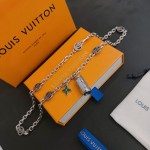 Louis Vuitton vintage silver necklace, couple's version, chain length 60 cm, changeable