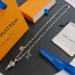 Louis Vuitton vintage silver necklace, couple's version, chain length 60 cm, changeable