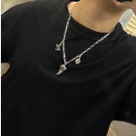 Louis Vuitton vintage silver necklace, couple's version, chain length 60 cm, changeable